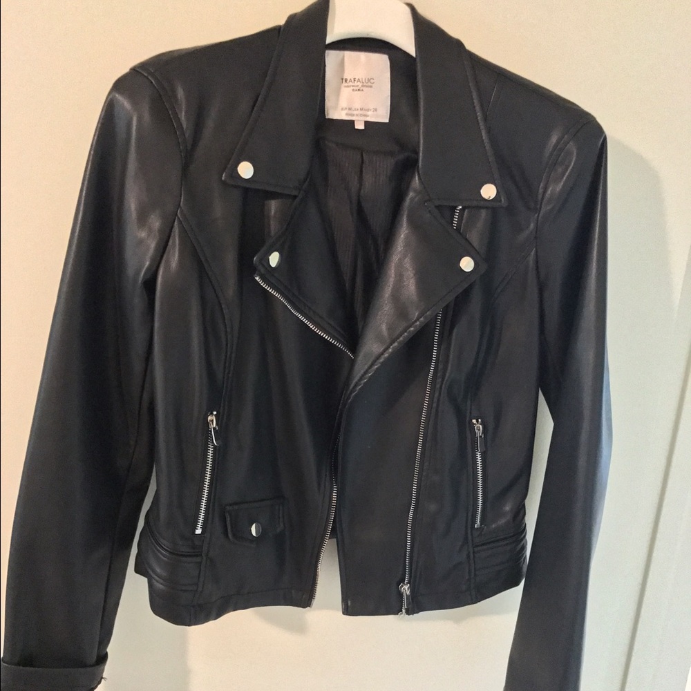COPY - Zara faux leather black jacket women's siz…